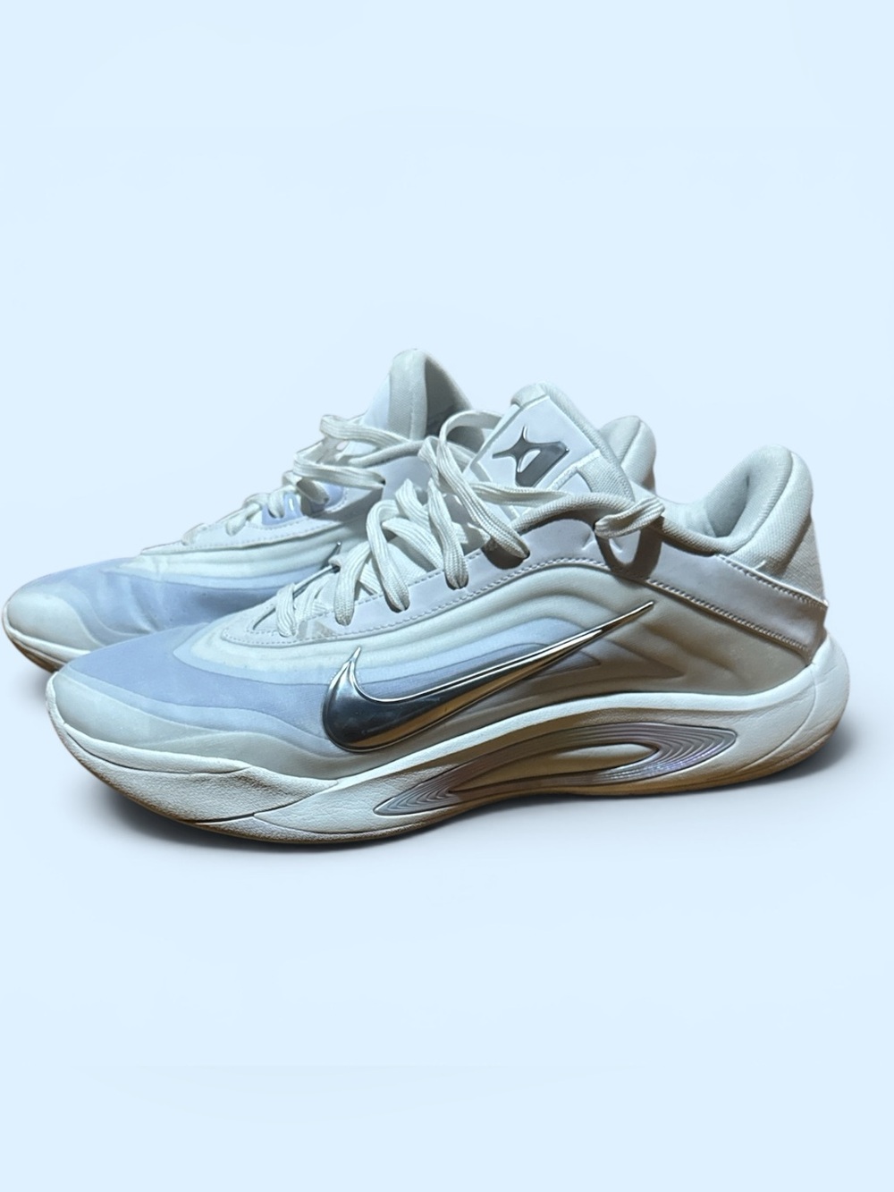 Nike A’ja Wilson A’one OG White Sneakers with Silver Swoosh. FZ8605-100